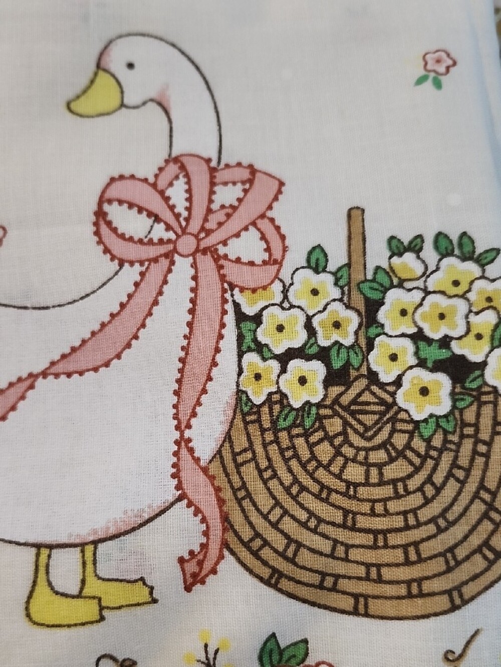 Vintage Goose Curtains Farmhouse Cottage Floral Duck Nursery Kitchen Curtains